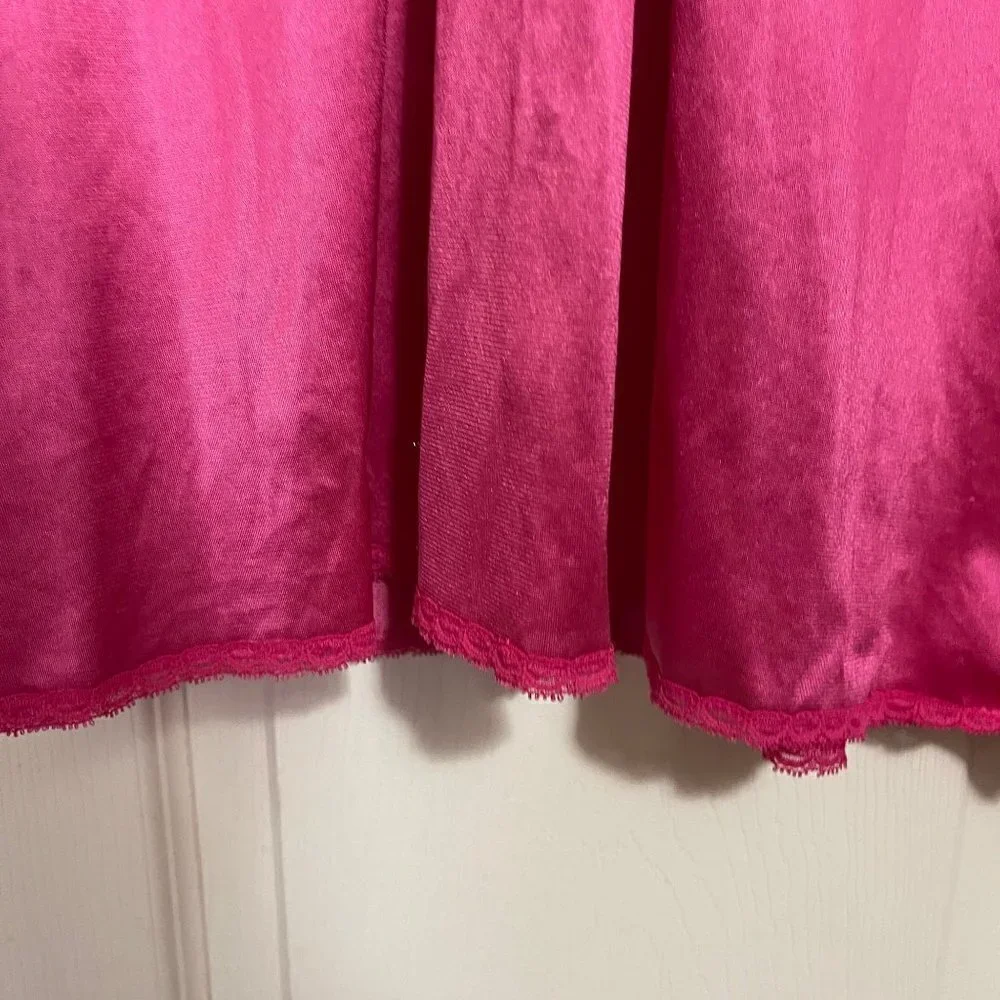 Vintage Vanity Fair Women's Pink Sleeveless Lace Trim Satin Nightgown Medium - Picture 4 of 7